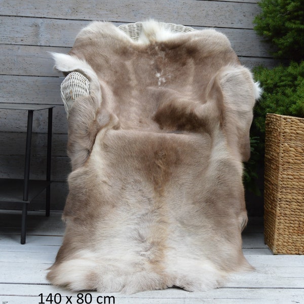 Genuine Reindeer Hide Rug, Size XXXL Throw Hide Rare Breed 100% Natural Colours large gift present ideas for her him eco home decor Xmas