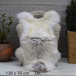 Luxury Gray Brown Sheepskin Rug Throw Hide Rare 100% Genuine Natural Colors large gift personalized eco home decor interior Christmas