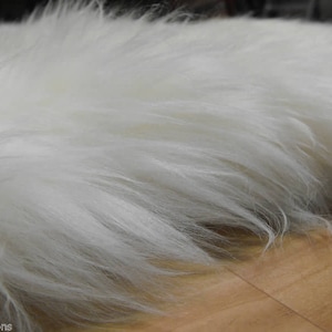 Yeti Luxury Bright Ivory White Sheepskin Rug, Throw, Couverture, Plus grande taille Grande laine longue cadeau unique lui présenter une décoration écologique chaleureuse image 3