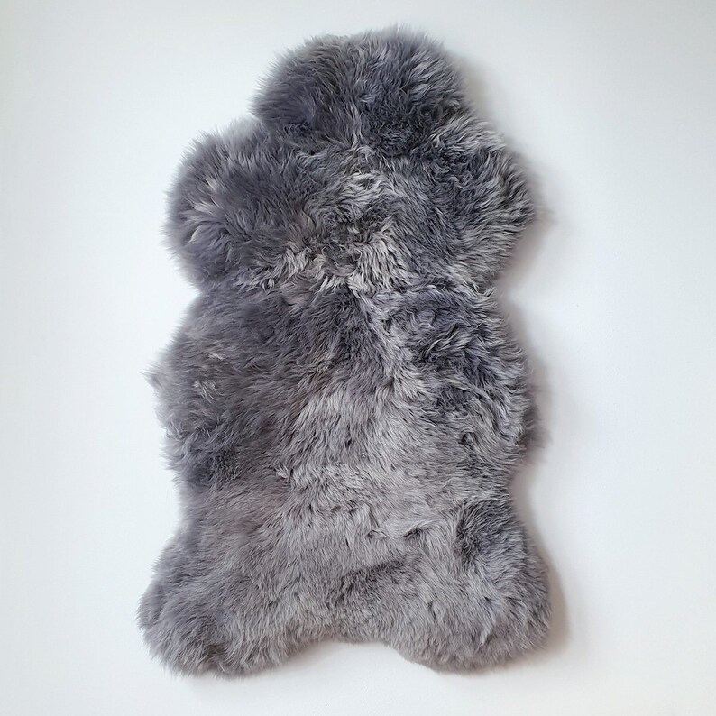 Yeti Sheepskin Rug Throw Blanket Dyed Color Gray Ashen Etsy