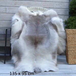 Size XXXL Genuine Reindeer Hide Rug, Throw Hide Rare Breed 100% Natural Colors large gift present ideas for her him eco home decor