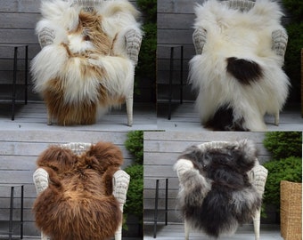 Iceland Sheepskin Rug Throw Hide Very Rare Breed 100% Genuine Natural Colors large gift present ideas for her him eco day home decor Xmas