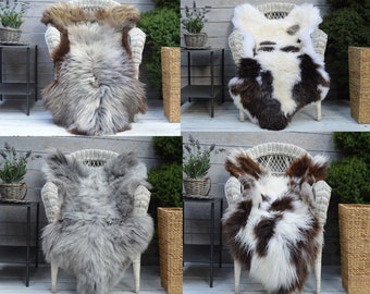 Yeti Sheepskin Rug Throw Hide Very Rare Breed 100% Genuine Natural Colors large gift present ideas for her him eco day home decor Xmas day