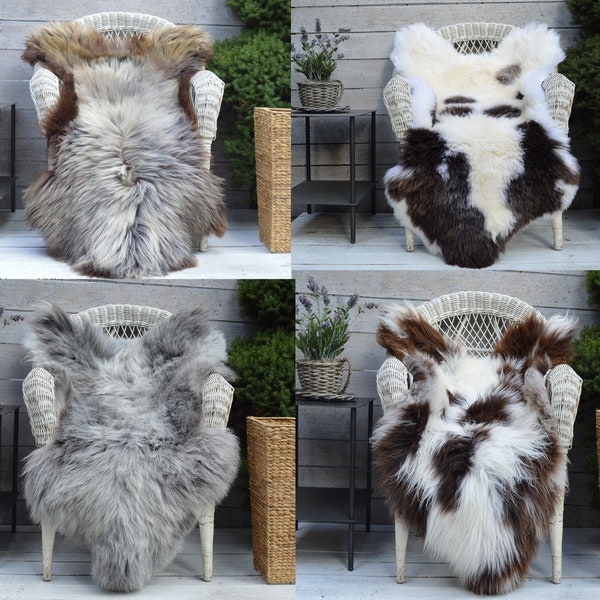 Yeti Sheepskin Rug Throw Hide Very Rare Race 100% Authentiques Couleurs Naturelles grand cadeau idées cadeaux pour elle lui éco jour décoration de la maison Jour de Noël