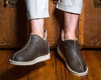 Luxury Handcrafted Slippers for Men Women Unisex Sheepskin Boot Made from 100% shearling lined unique idea for her him Christmas Day gift
