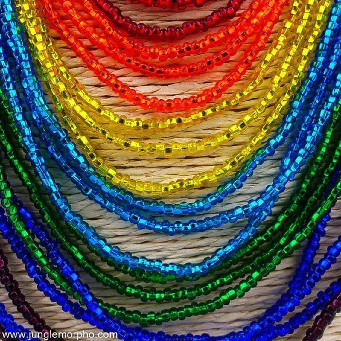 Rainbow loose necklace handmade beading Etsy