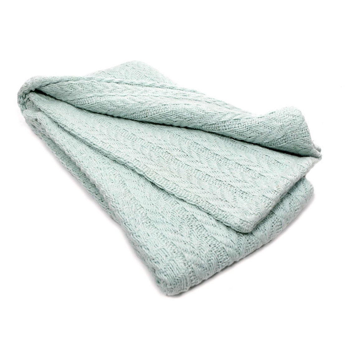Cotton mint blanket for children 70 x 100 cm handmade Etsy