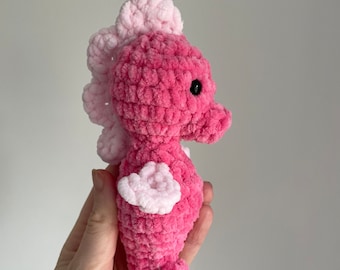 Crocheted Seahorse Plush, Micro Polyester Stuffed Animal