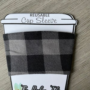 Coffee Sleeve | Reusable | Cup cozy | Buffalo Plaid | Coffee Lover | triple layer |Great Gift Idea