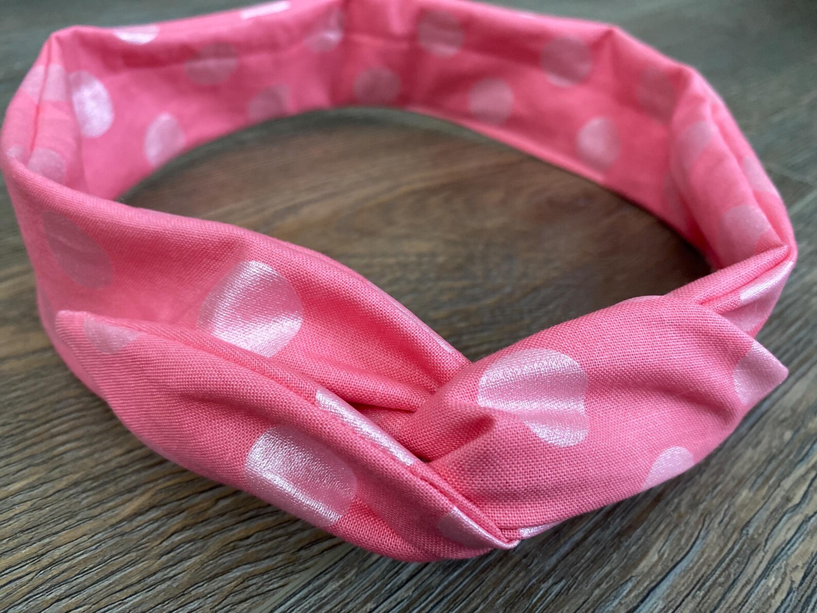 Pink Polka Dot Wired Headband: Pin up Style Twist Hairband - Etsy
