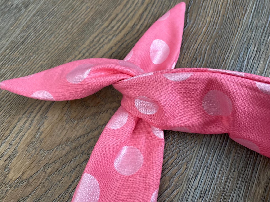 Pink Polka Dot Wired Headband: Pin up Style Twist Hairband - Etsy