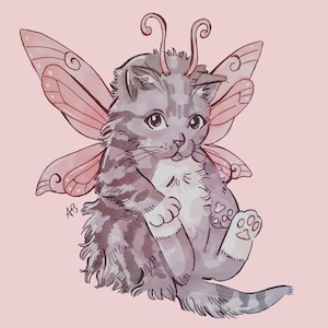 Fairy Kitty Art Print 148mm x 148mm