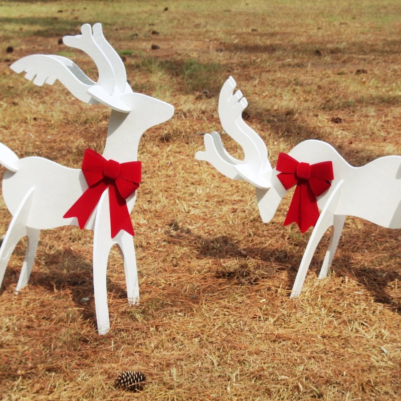 Large Reindeer Decorations Etsy