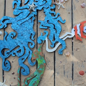 Filigraan zeemeermin kunst muur opknoping, handgemaakte zeemeermin muur decor, nautische, zeemeermin verjaardag