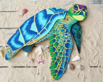 Sea Turtle Wall Art Hanging, Beach House Wall Decor,  Neon Sea Turtle, Sea Turtle Decor
