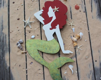 Mermaid Art Wall Hanging, hecho a mano, cumpleaños de sirena