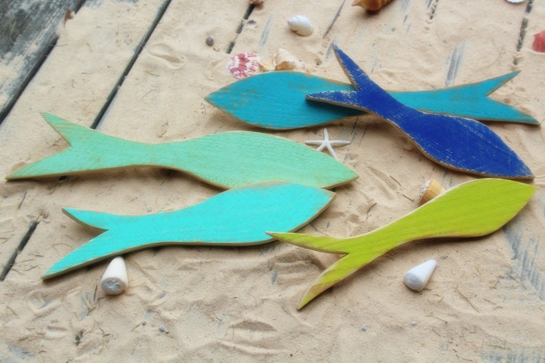 Wooden Fish Wall Decor Coastal Decor Wooden Fish Beach Etsy
