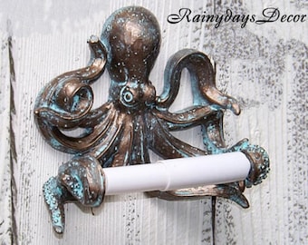 Octopus Toilet Paper Holder~Beach Bathroom, Nautical, Octopus Gift