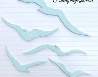 Beach Wall Decor / Ocean Seagulls / Wood Seagull / Wall Seagulls / Coastal Wall Decor