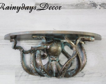 Octopus Shelf, Octopus Wall Decor, Nautical Bathroom