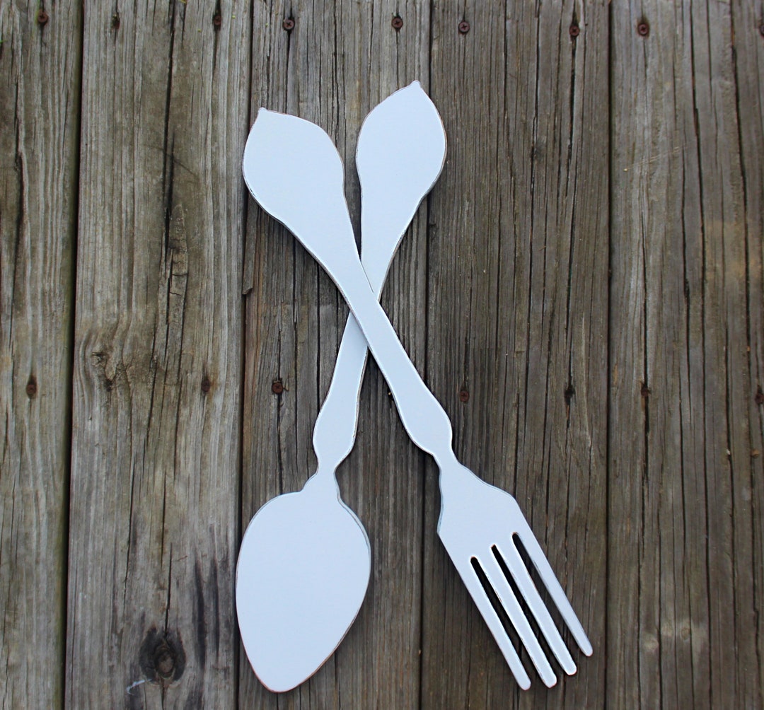 Fork and Spoon Kitchen Wall Decor, Rustic Wall Decor, Kitchen Wall