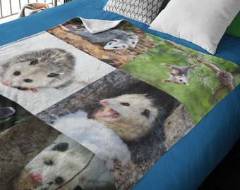 Opossum Lover Velveteen Plush Blanket