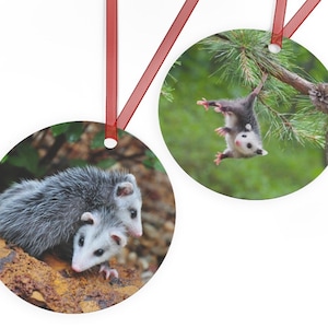 Baby Opossum Christmas Ornament, Two-Sided Opossum Ornaments, Opossum lover Gift
