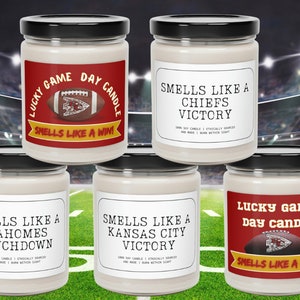 Kansas City Chiefs Inspired, Lucky Game Day Scented Soy Candle, 9oz