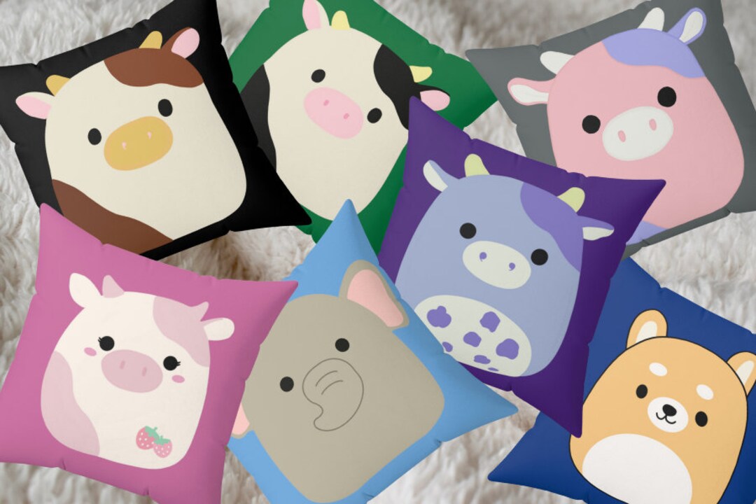 Squishy Animal Pillow Cases Kids Gift Spun Polyester Square Etsy