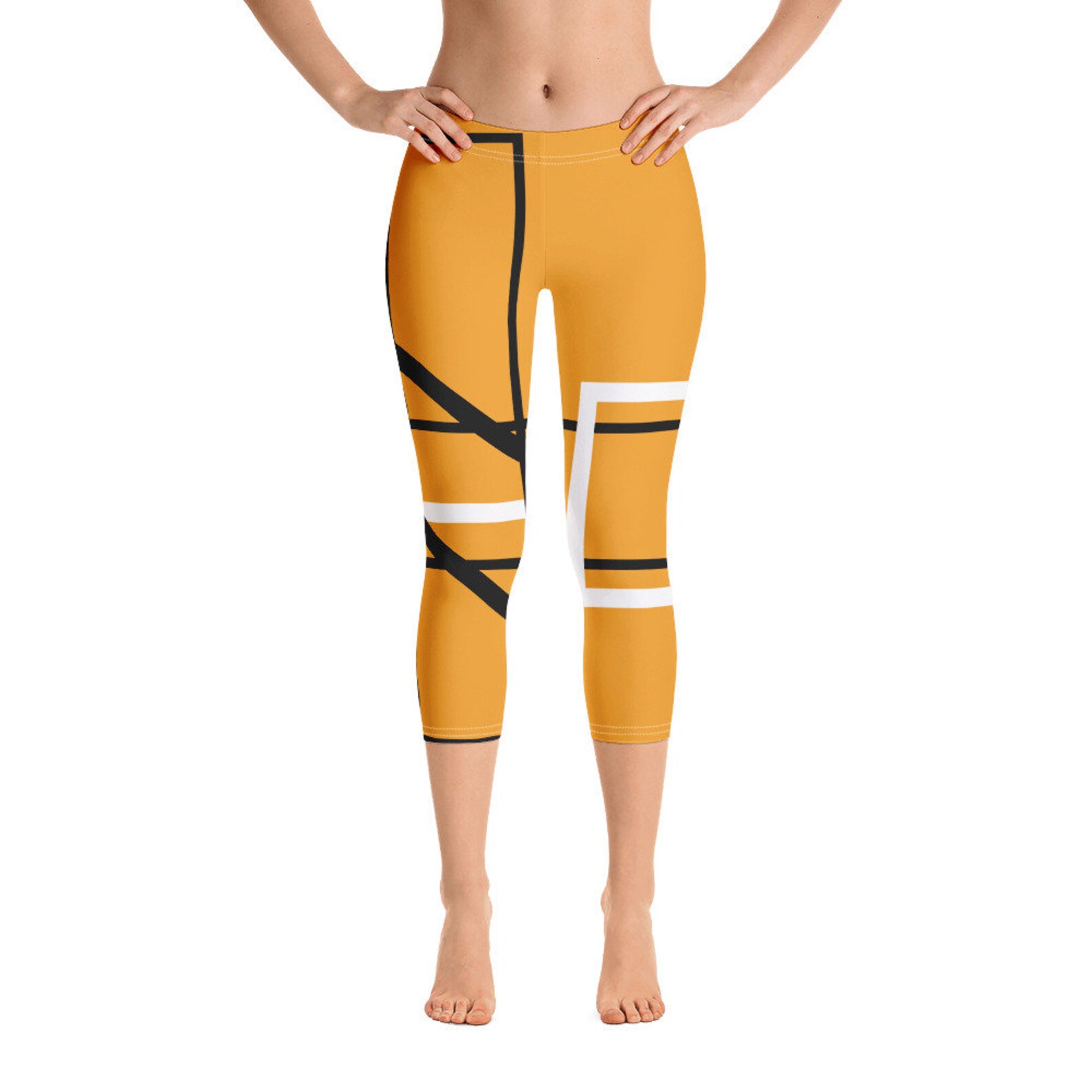 Orange Capri Leggings Etsy