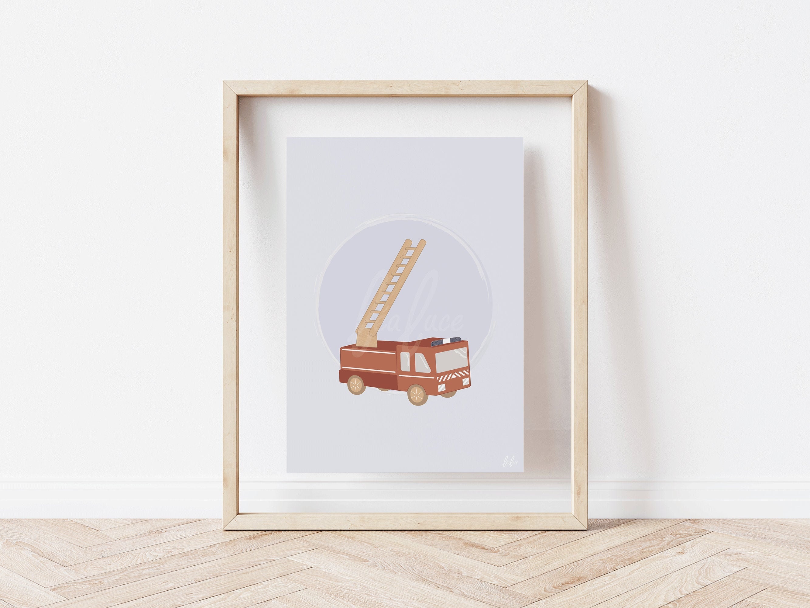 Affiche Enfant Camion de Pompiers