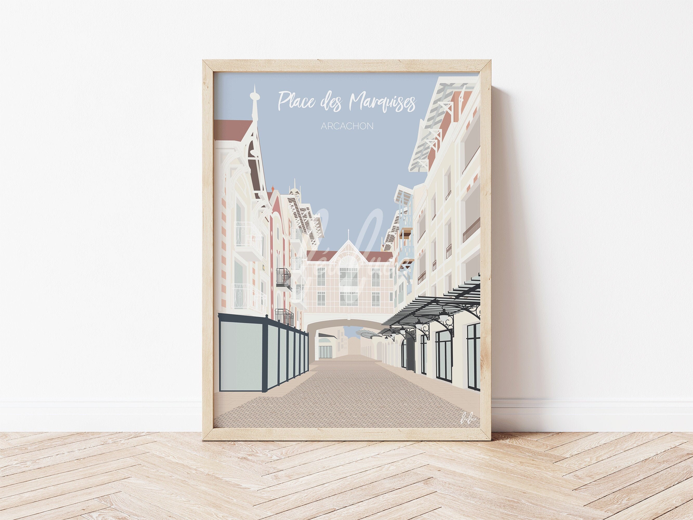 Affiche & Carte Postale - Place Des Marquises Bassin d'arcachon