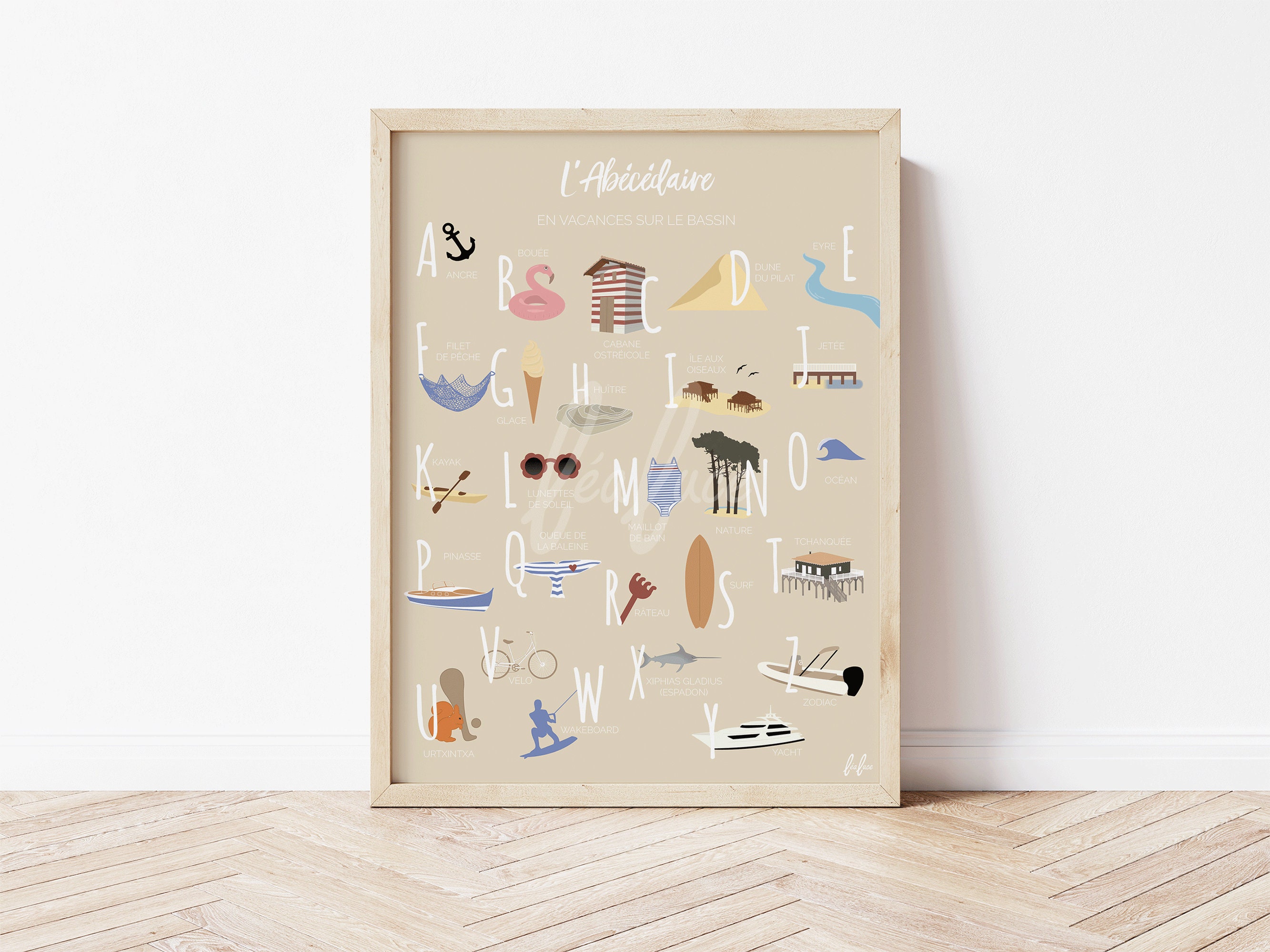 Affiche Éducative - L'abécédaire en Vacances sur Le Bassin d'arcachon
