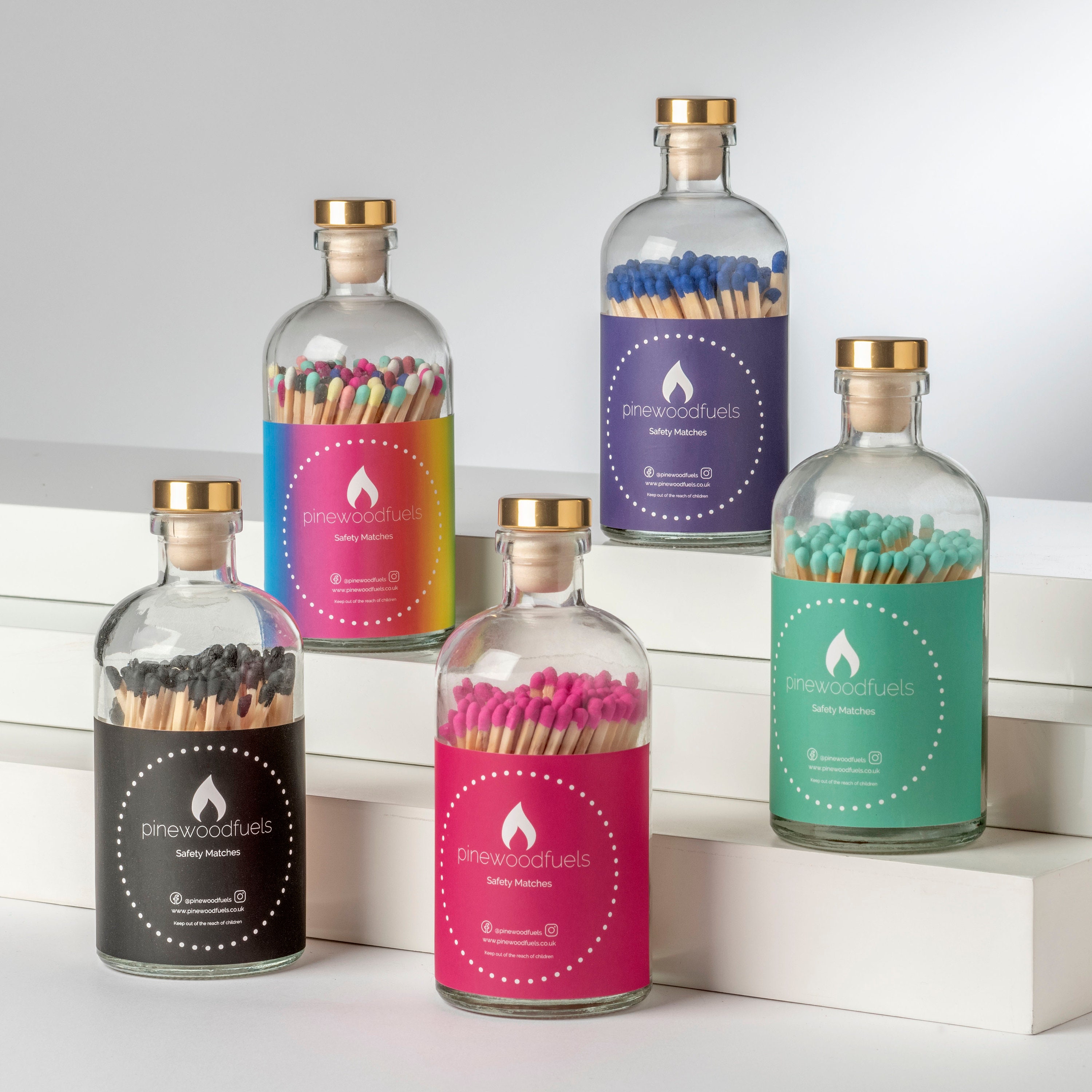 Luxury Safety Matches in Glass Bottle Set with Refills 200 Etsy