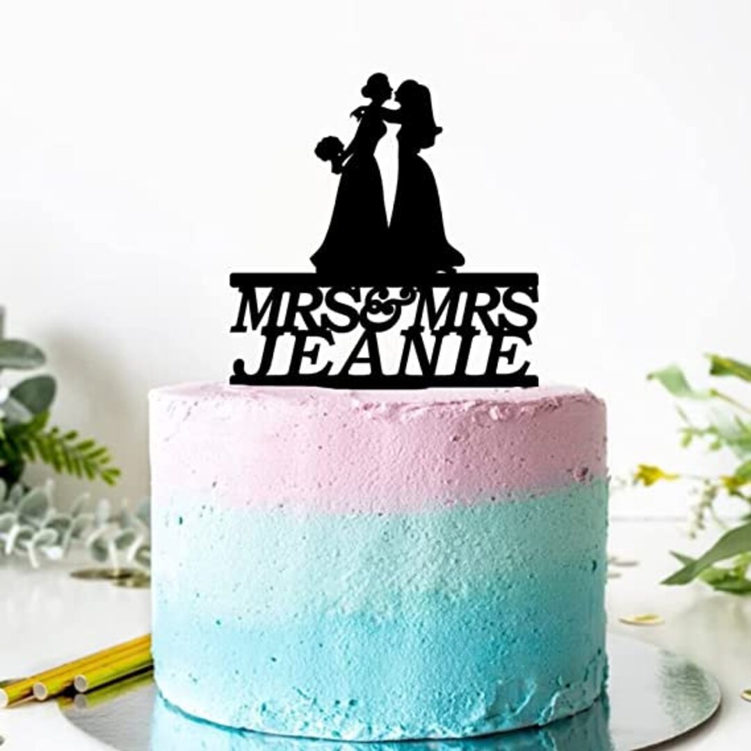 Mrs and Mrs Two Brides Cake Topper Two Women Topper - Etsy