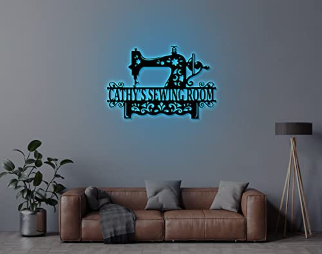 Custom Sewing Metal Sign With LED Lights Sewing Room Sign Etsy