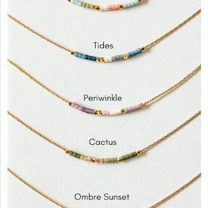 Tiny Minimalist Seed Bead Choker Necklace with 14K Gold Filled Chain | NEW DESIGNS!
