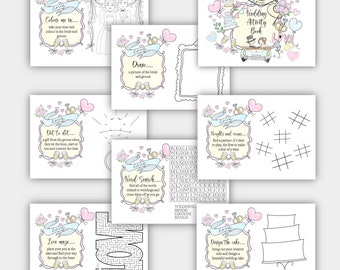 Printable Wedding Activity Book | Digital Download | Kids Wedding Favours | Wedding Kids Table Activities |  Wedding Colouring Book