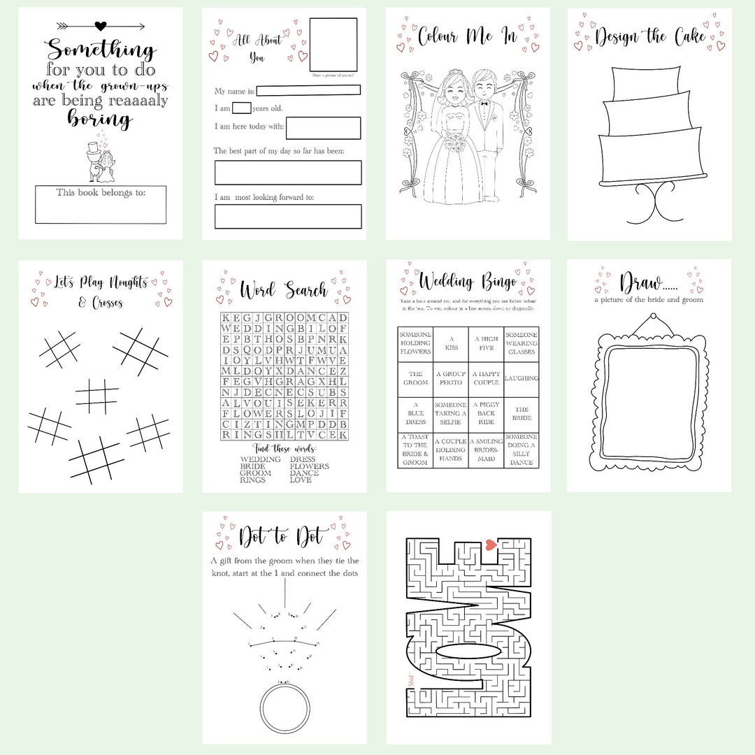 Printable Wedding Activity Book Commercial Use Digital Download Kids Wedding Favours Wedding Colouring Book - Etsy printable-wedding-activity-book-commercial-use-digital-download-kids-wedding-favours-wedding-colouring-book-etsy