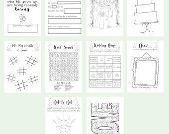 Printable Wedding Activity Book Digital Download Kids Wedding Favours ...