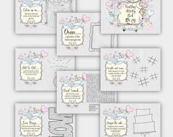 Printable Wedding Activity Book | Digital Download | Kids Wedding Favours | Wedding Kids Table Activities |  Wedding Colouring Book