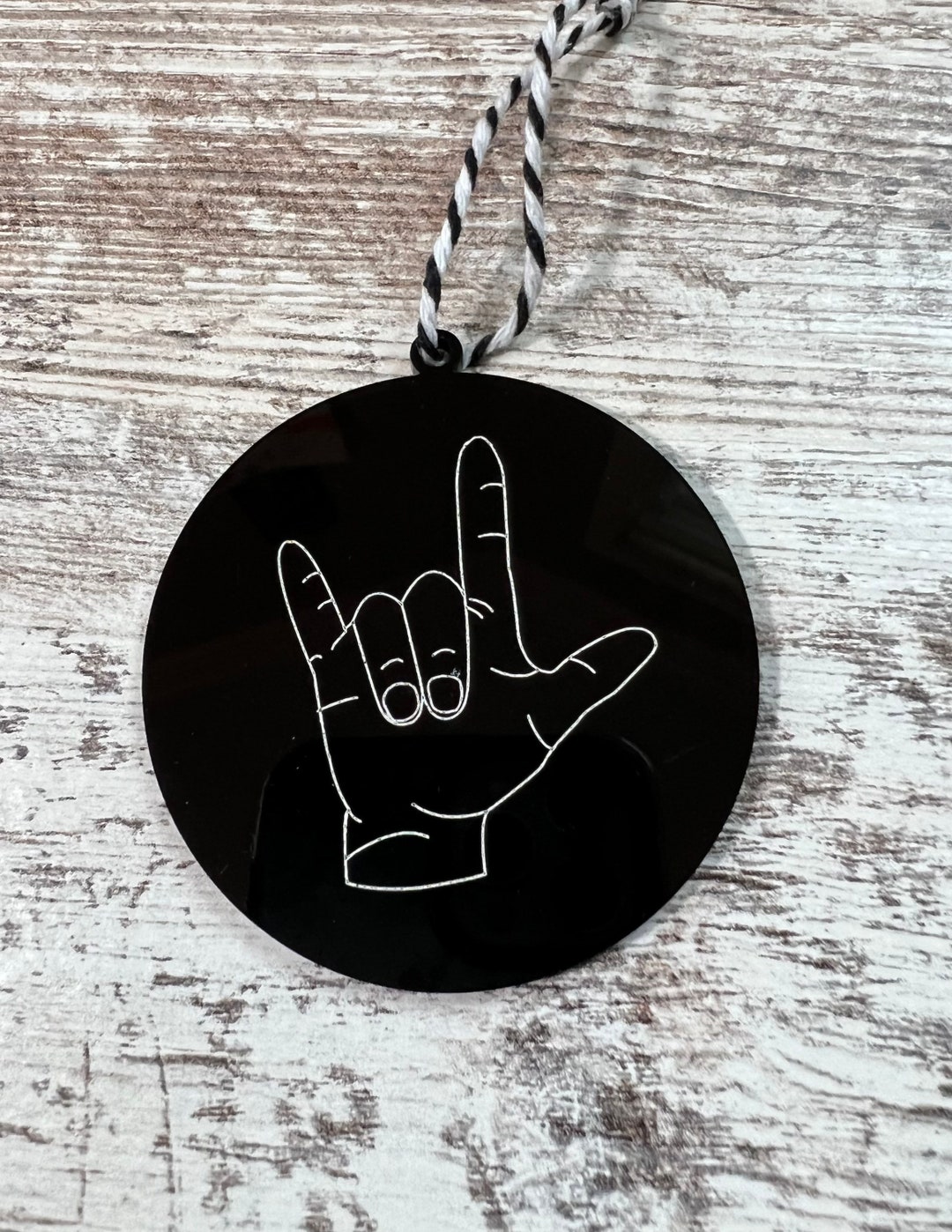 I Love You ASL Ornament, Sign Language Ornament, ASL Gift Etsy