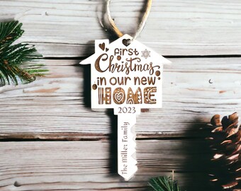 First Christmas in a New Home Key Ornament 2023 - Realtor gift - Family keepsake