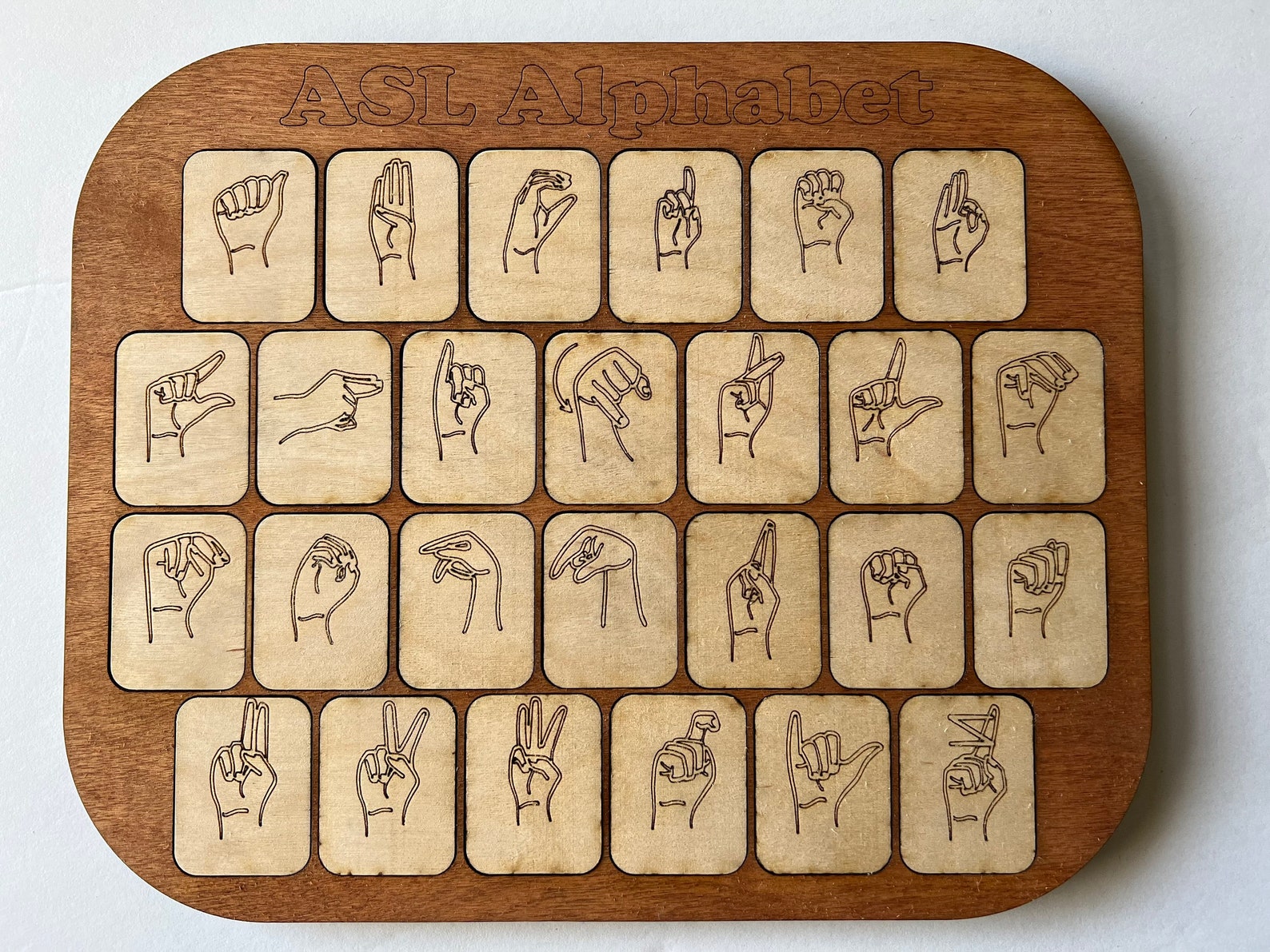ASL Puzzle Sign Language Puzzle Alphabet Learning Tool - Etsy