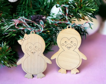 DIY - Paint Your Own Wooden Penguin Christmas Ornaments