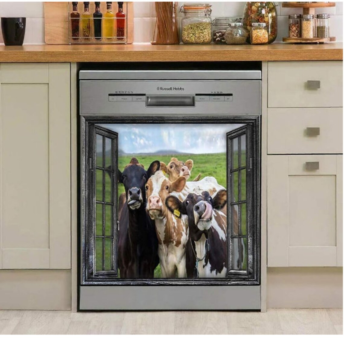 Cow Dishwasher Cover Dishwasher Sticker Window Etsy