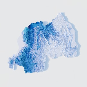 Mapa topográfico de Ruanda / Galería de arte mural de Ruanda