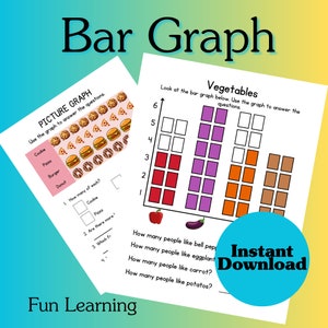Bar Graph Printables, Counting and Graphing Worksheet, Learn to Count Math Activity, Math for Kids, Practice Counting Printable, Homeschool