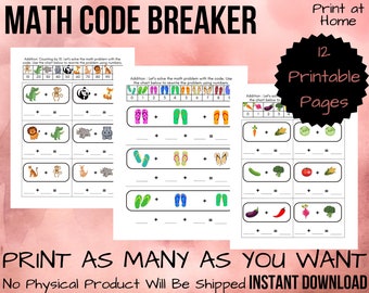 Mystery Math Worksheet - Single Digit Addition - Etsy