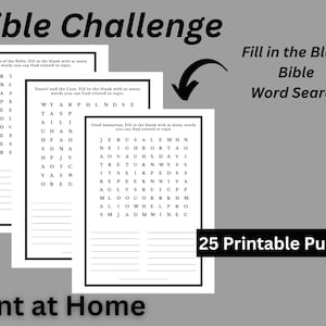 Bible Word Search, Fill in the Blank, Bible Printables, Bible Activity ...